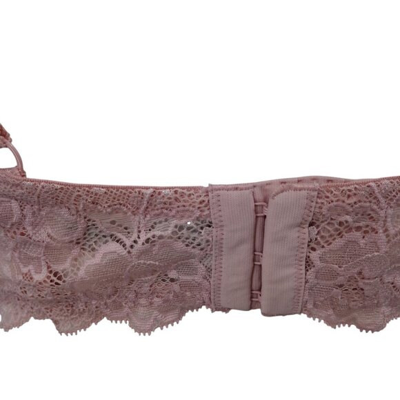 Victorias Secret Lined Demi Pink Underwire Lace Bra Size 38DD Adjustable Beige - Picture 5 of 10